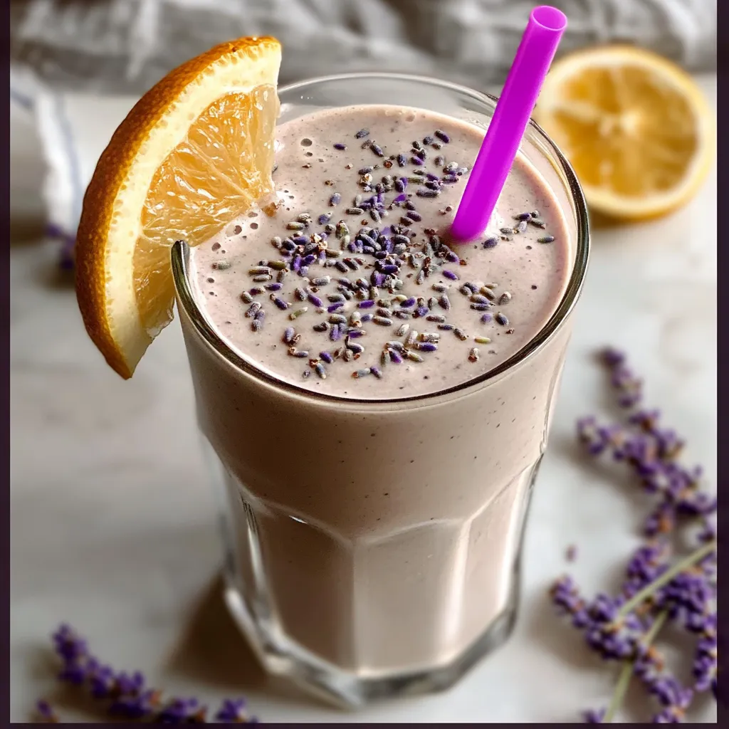 Luxurious Homemade Earl Grey Lavender Milkshake with Vanilla Bean Infusion - main view